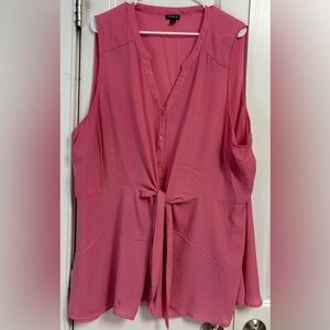 Sleeveless Tie-Front Top in Dusty Rose